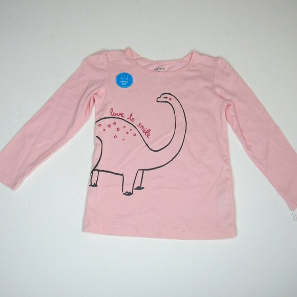 Carter's Girl Pink Long Sleeve Tee w/ Graphic Dinosaur Design Top Size 3T - Picture 1 of 6